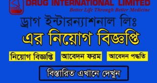 Drug International Limited Job Circular 2021