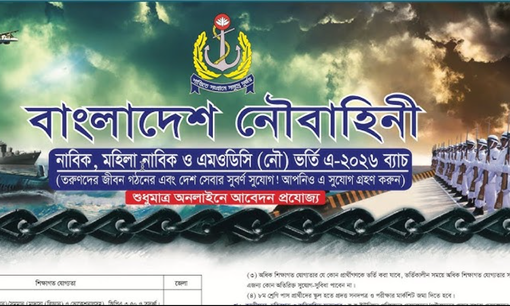 বাংলাদেশ নৌবাহিনী নিয়োগ ২০২৫ সার্কুলার – Bangladesh Navy Job Circular 2025
