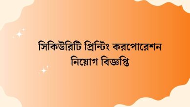 সিকিউরিটি প্রিন্টিং করপোরেশন নিয়োগ বিজ্ঞপ্তি